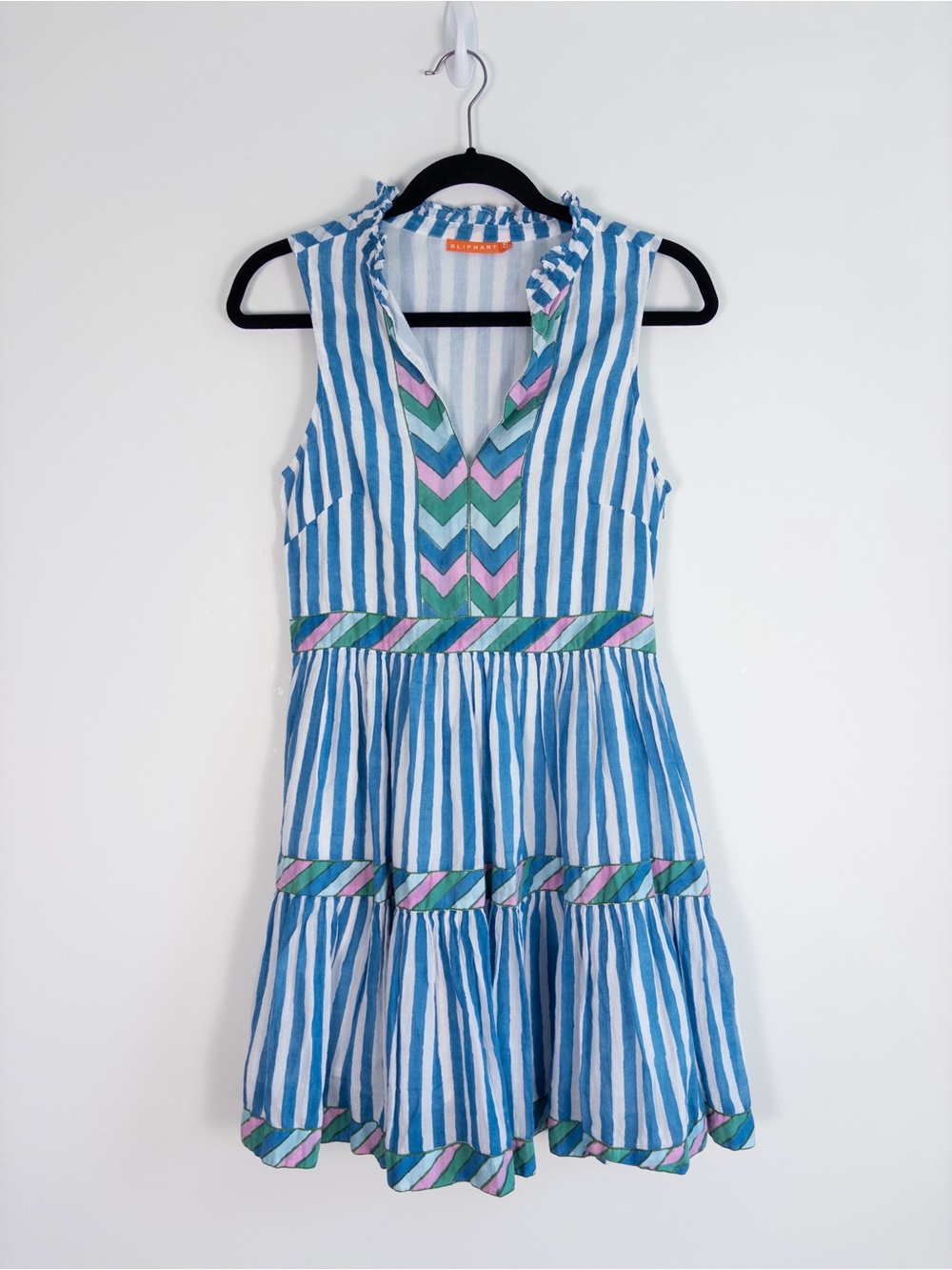Oliphant Blue and White Stripe Cotton Dress
